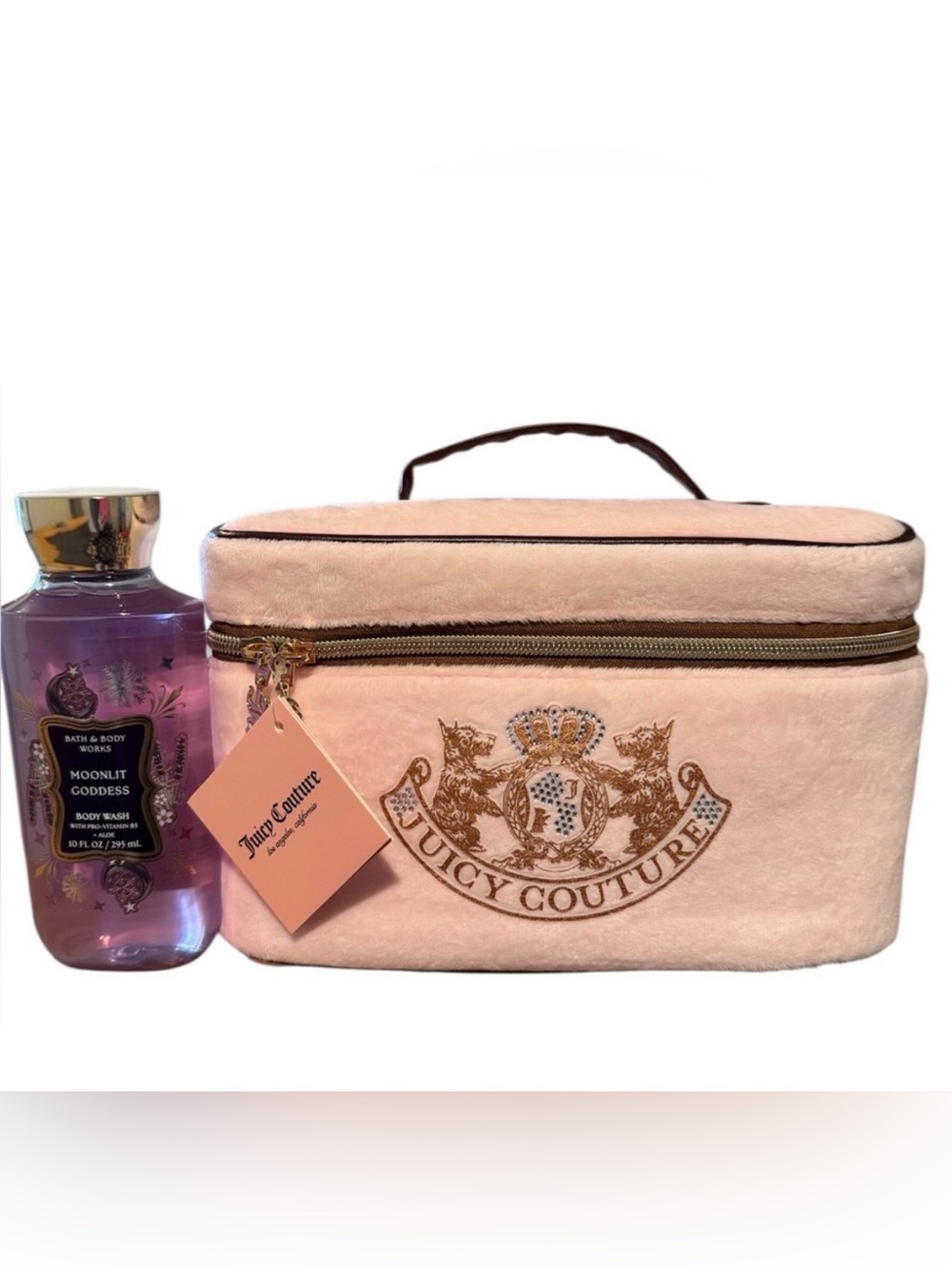 Bundle Juicy Cosmetic Pouch and Bath & Body Works Moonlit Goddess Body Wash NWT